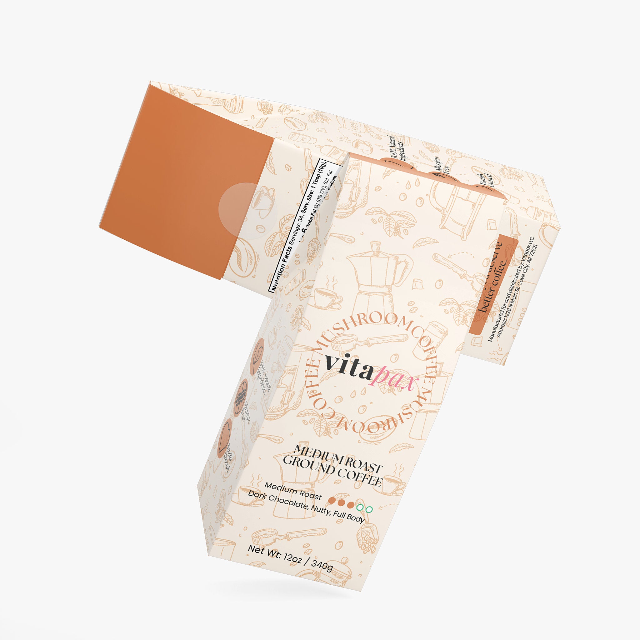 Mushroom Coffee - Lion’s Mane & Chaga - Medium Roast (12oz)